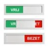 Merkloos Schuifbordje Vrij - Bezet - Vrij Bezet Deur Bordje - 100 Mm X 28 Mm - Met Maar 4 Mm Dikte Geen Blok Op Je Deur - Met Aluminium Schuifje - Promessa-Design. Bevestiging 3M Plakstrip Over De Gehele Achterzijde. -WerkPro Verkoopwinkel 1200x1200 2875