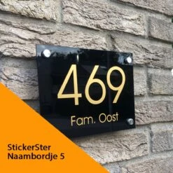 Naambordje Voordeur Zwart 15x20 Cm Strak - Nummer En Naam Eronder -WerkPro Verkoopwinkel 1200x1200 2947