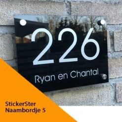 Naambordje Voordeur Zwart 15x20 Cm Strak - Nummer En Naam Eronder -WerkPro Verkoopwinkel 1200x1200 2948