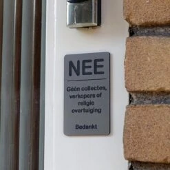 NEE Geen Collectes Verkopers Sticker - Nee Sticker - Zwart / RVS Kleur - Vriendelijk - 8x5 Cm - Bel Niet Aan - Nee Nee Sticker Brievenbus - Colportage Sticker -WerkPro Verkoopwinkel 1200x1200 2960