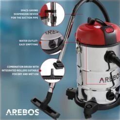 AREBOS Industriële Stofzuiger Vacuum Cleaner 1800 W Stof- En Waterzuigers 30 L -WerkPro Verkoopwinkel 1200x1200 3023