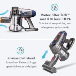 Hozard® Accu-stofzuiger D1S- 4-in-1 Steelstofzuiger En Kruimeldief - Draadloze Stofzuiger - 150W - 2 Kracht Standen - Snoerloos - Zakloos - Oplaadbaar - Inclusief Wand Bevestiging -WerkPro Verkoopwinkel 1200x1200 3096
