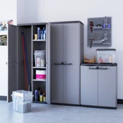 Keter Più Opbergkast - 1 Plank - 39x68x83cm - Donkergrijs/Zwart -WerkPro Verkoopwinkel 1200x1200 3101