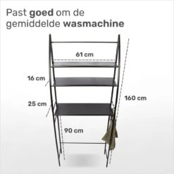 LBB - Wasmachine En Droger Ombouw - 3 Planken - Opbergrek Voor Boven Wasmachine - Zwart - Kast - Meubel - Wasdroger - Ook Geschikt Voor Wc - Kastje 11 LBB - Wasmachine En Droger Ombouw - 3 Planken - Opbergrek Voor Boven Wasmachine - Zwart - Kast - Meubel - Wasdroger - Ook Geschikt Voor Wc - Kastje -WerkPro Verkoopwinkel 1200x1200 3108