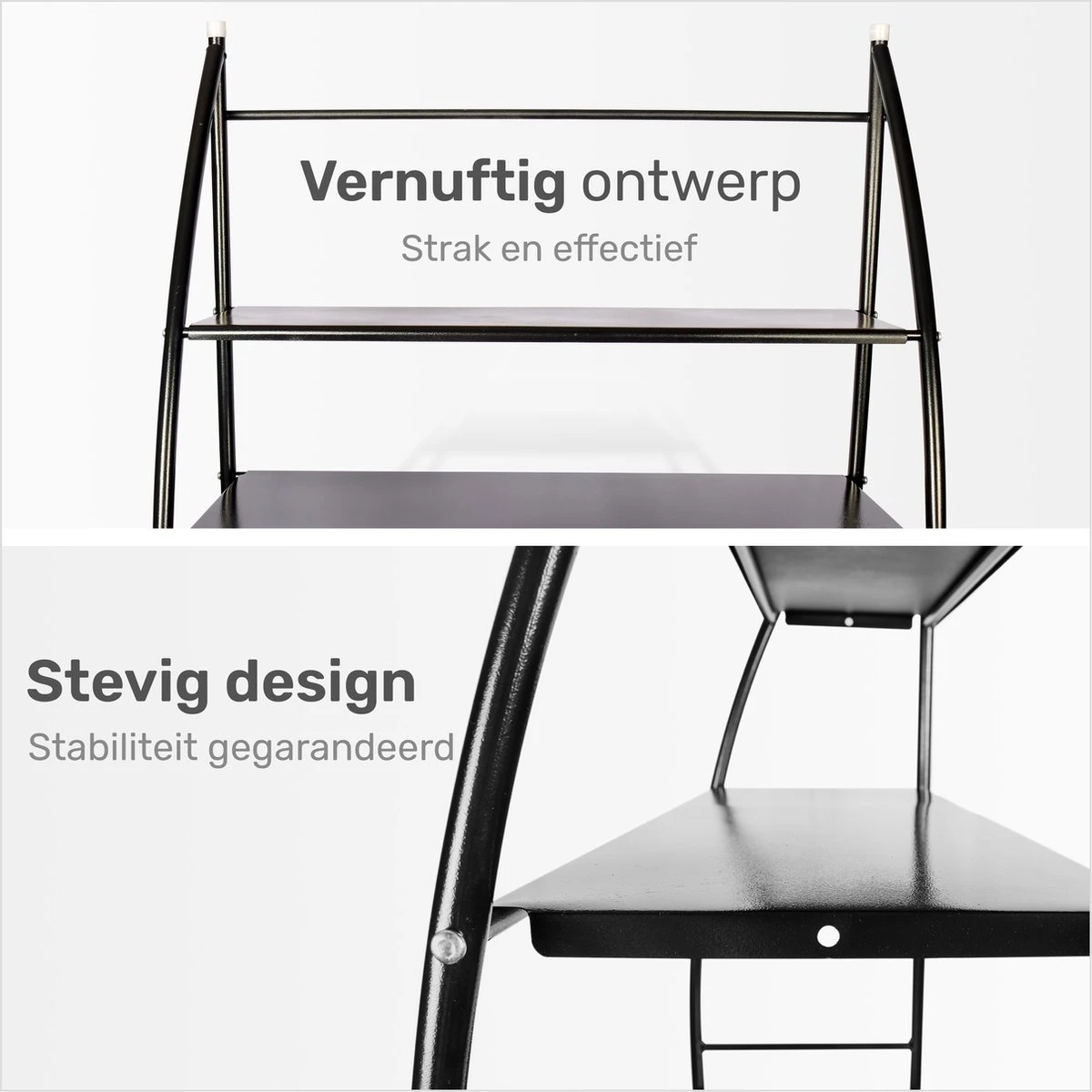 LBB - Wasmachine En Droger Ombouw - 3 Planken - Opbergrek Voor Boven Wasmachine - Zwart - Kast - Meubel - Wasdroger - Ook Geschikt Voor Wc - Kastje 5 LBB - Wasmachine En Droger Ombouw - 3 Planken - Opbergrek Voor Boven Wasmachine - Zwart - Kast - Meubel - Wasdroger - Ook Geschikt Voor Wc - Kastje - Afbeelding 3