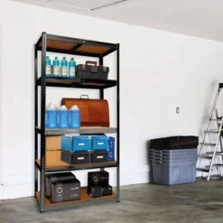 LifeGoods Stellingkast - Opbergrek - 5 Planken - 875 Kg Draagkracht - 90x40x180 Cm - Metaal/MDF - Zwart -WerkPro Verkoopwinkel 1200x1200 3114