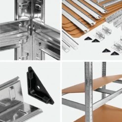 LifeGoods Stellingkast - 5 Planken - 875 Kg Draagkracht - Opbergrek - 94x40x180 Cm - Metaal/MDF - RVS -WerkPro Verkoopwinkel 1200x1200 3119