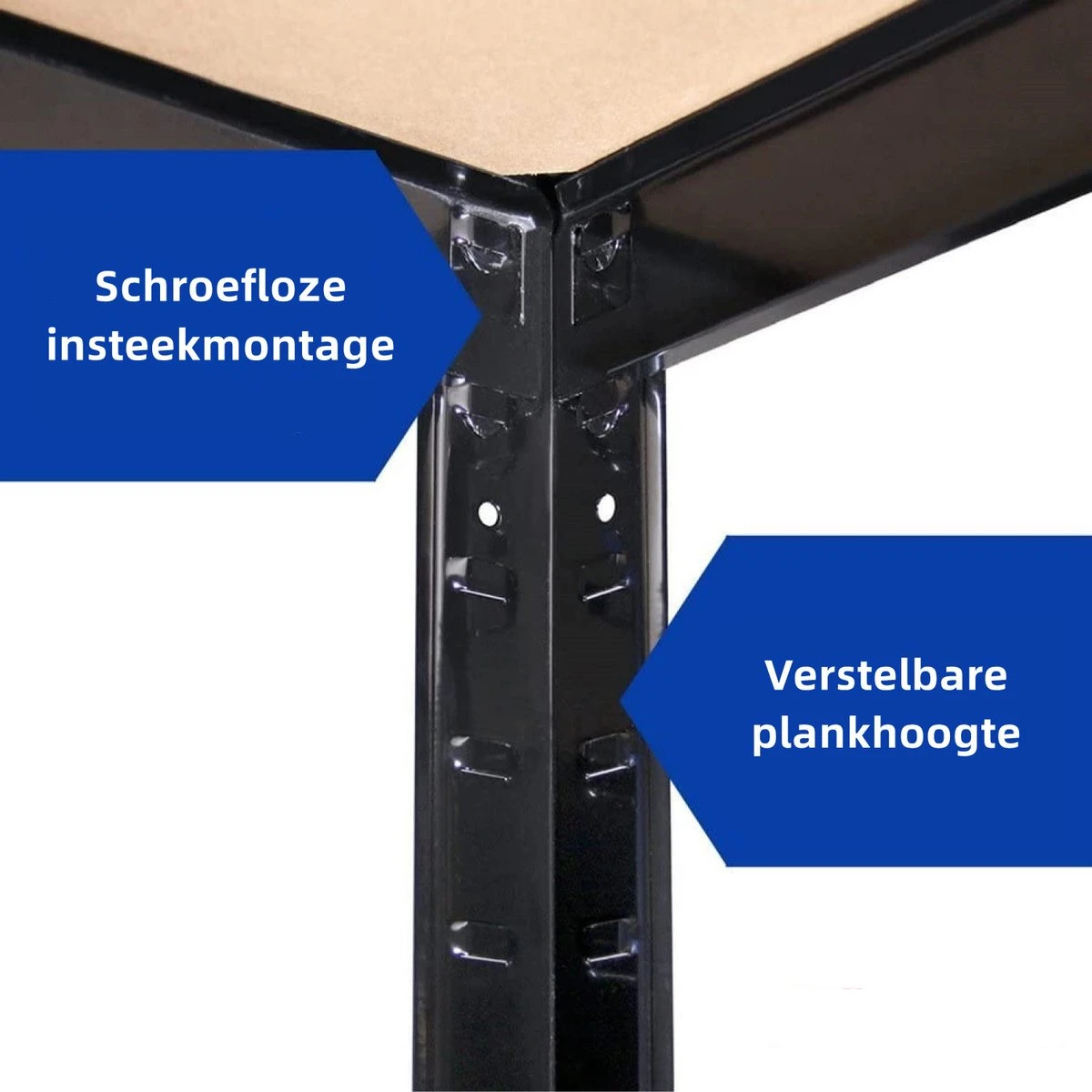 Doogo® Opbergrek XL - Stellingkast - 120 Cm Breed - 5 Jaar Garantie - 180x120x40 Cm - 1000 Kg+ Draagkracht - 200 Kg Per Plank - Monteren Zonder Schroeven - Zwart 11 Doogo® Opbergrek XL - Stellingkast - 120 Cm Breed - 5 Jaar Garantie - 180x120x40 Cm - 1000 Kg+ Draagkracht - 200 Kg Per Plank - Monteren Zonder Schroeven - Zwart - Afbeelding 9