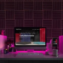 Zelfklevende Geluidsisolatie Wedge | Akoestische Panelen | Isolatieplaten | Zelfklevende Wandpanelen | Studioschuim | | Geluidsdemper | 30 X 30 X 5 Cm | 0,53m2 | 6 Stuks - Zwart -WerkPro Verkoopwinkel 1200x1200 3254