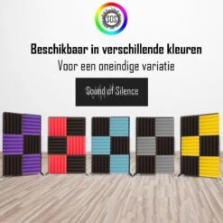 Zelfklevende Geluidsisolatie Wedge | Akoestische Panelen | Isolatieplaten | Zelfklevende Wandpanelen | Studioschuim | | Geluidsdemper | 30 X 30 X 5 Cm | 0,53m2 | 6 Stuks - Zwart -WerkPro Verkoopwinkel 1200x1200 3257