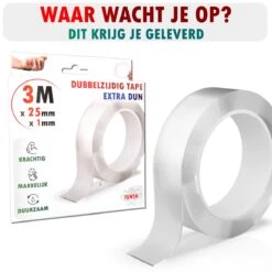 TENTA® Dubbelzijdig Tape Extra Dun - Krachtig - Makkelijk - Duurzaam - 3m X 25mm X 1mm -WerkPro Verkoopwinkel 1200x1200 3302