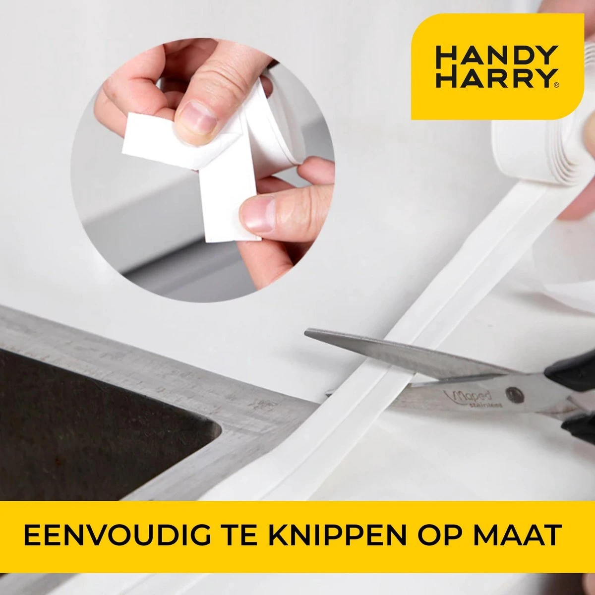 HANDY HARRY® Afdichtstrip 3.2m X 38mm - Kitstrip - Sanitairstrip - Wit 4 HANDY HARRY® Afdichtstrip 3.2m X 38mm - Kitstrip - Sanitairstrip - Wit - Afbeelding 2