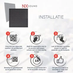 Geluidsisolatie - Zelfklevend - Geluidsdemper - 50x50 Cm - Studioschuim - Isolatie Platen - Noppenschuim - NX Sound Geluidsisolatieplaten - Akoestische Panelen -WerkPro Verkoopwinkel 1200x1200 3344