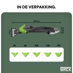 STACK Kit Schraper | 5 In 1 - Kitspatel - Kitschraper - Kittuit - Afstrijkrubber Siliconen Set - Voegstrijker Set - Kit Naden - Afkitten - Kit Verwijderen - Tuitjes - Voegenset - Kitstrijker - Kitaccessoires - Kitset - Kit Verwijderaar -WerkPro Verkoopwinkel 1200x1200 3479