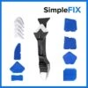 Simple Fix Kit Schraper – Kitspatel – Kit Tool – Siliconen Verwijderaar – Kitstrijker – Kitverwijderaar Afstrijkrubber – 3 In 1 – RVS