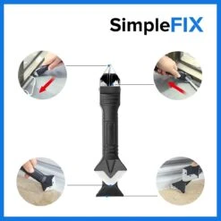 Simple Fix Kit Schraper – Kitspatel – Kit Tool – Siliconen Verwijderaar – Kitstrijker – Kitverwijderaar Afstrijkrubber – 3 In 1 – RVS -WerkPro Verkoopwinkel 1200x1200 3513