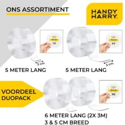 Handy Harry® Dubbelzijdig Magic Nano Gekko Grip Tape - Dubbelzijdige Tape - Herbruikbaar En Wasbaar - 6 Meter -WerkPro Verkoopwinkel 1200x1200 3574