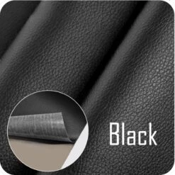 Merkloos High Quality - Leer Reparatie Set Waterdicht - Plakfolie Meubelfolie Zelfklevend - Kunstleer Per Meter Op Rol – Bekledingsstof Scooter Zadelhoes Bank - ZWART