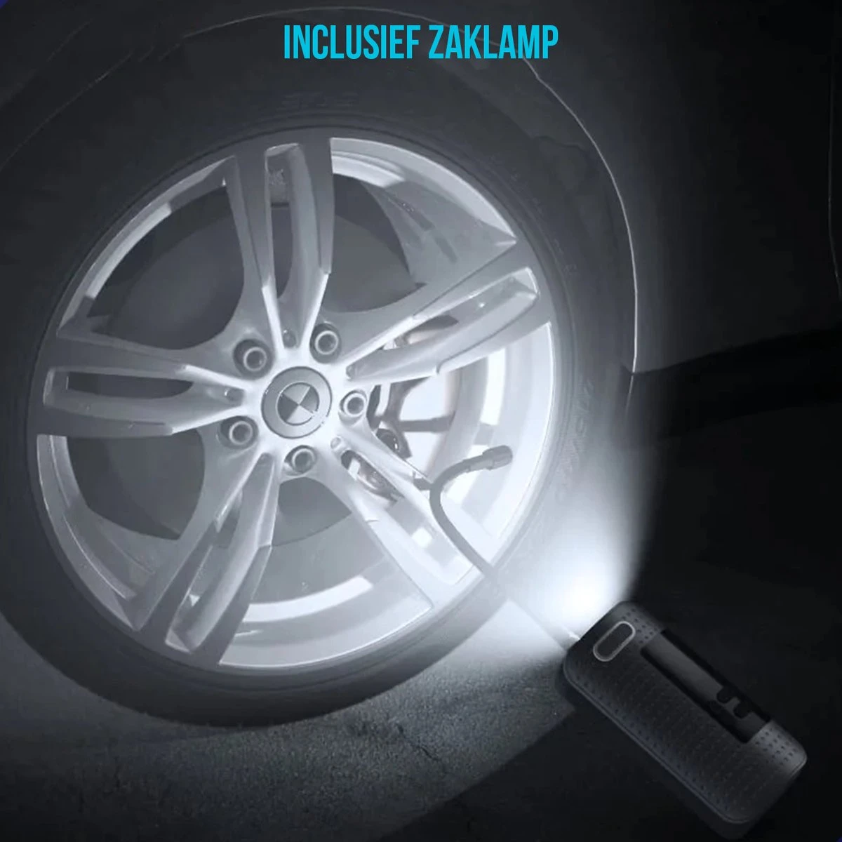 Westhome Luchtcompressor Bandenpomp - Elektrische Fietspomp- 5-in-1 - Zwart 8 Westhome Luchtcompressor Bandenpomp - Elektrische Fietspomp- 5-in-1 - Zwart - Afbeelding 6