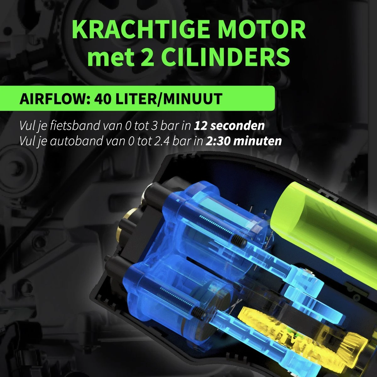 Coolado TPump XL | Draagbare Multifunctionele Mini Compressor | Alle Banden | Ook Voor Luchttenten | Kites En Wing Foils | Elektrische Draadloze Bandenpomp Pompt Fietsband In 12 Seconden | Powerbank. 16 Coolado TPump XL | Draagbare Multifunctionele Mini Compressor | Alle Banden | Ook Voor Luchttenten | Kites En Wing Foils | Elektrische Draadloze Bandenpomp Pompt Fietsband In 12 Seconden | Powerbank. - Afbeelding 14