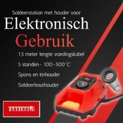 Complete Soldeerset - Soldeerbout Met Soldeerstation Inclusief Tin & Spons - Instelbare Temperatuur - MAX. 500 ºC - 60W -WerkPro Verkoopwinkel 1200x1200 584