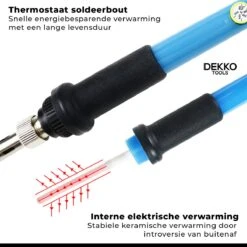 Dekko Tools Soldeerbout Station - Soldeerset 14-delig - Verwisselbare Opzetstukken - Houtbrander - Regelbaar 200-450°C- 60W -WerkPro Verkoopwinkel 1200x1200 594