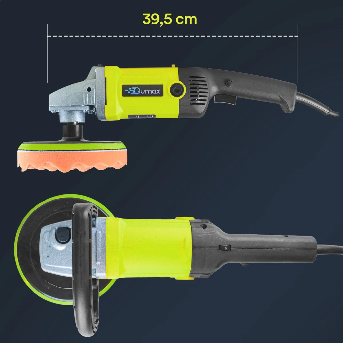 Qumax Polijstmachine – Poetsmachine Incl. 4 Polijstschijven – Krachtige Motor – 180mm – 220/240V 10 Qumax Polijstmachine – Poetsmachine Incl. 4 Polijstschijven – Krachtige Motor – 180mm – 220/240V - Afbeelding 8