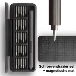 Hoto - Precisie Elektrische Schroevendraaier Set + Magnetische Mat – 25 Bits Hoge Kwaliteit - USB-C Oplaadbaar – Voor Professionele Reparatie - Zwart