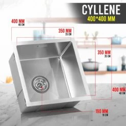 LOMAZOO Spoelbak Keuken Cyllene 40/40 – Spoelbakken Keuken – Wasbak Keuken - RVS -WerkPro Verkoopwinkel 1200x1200 928