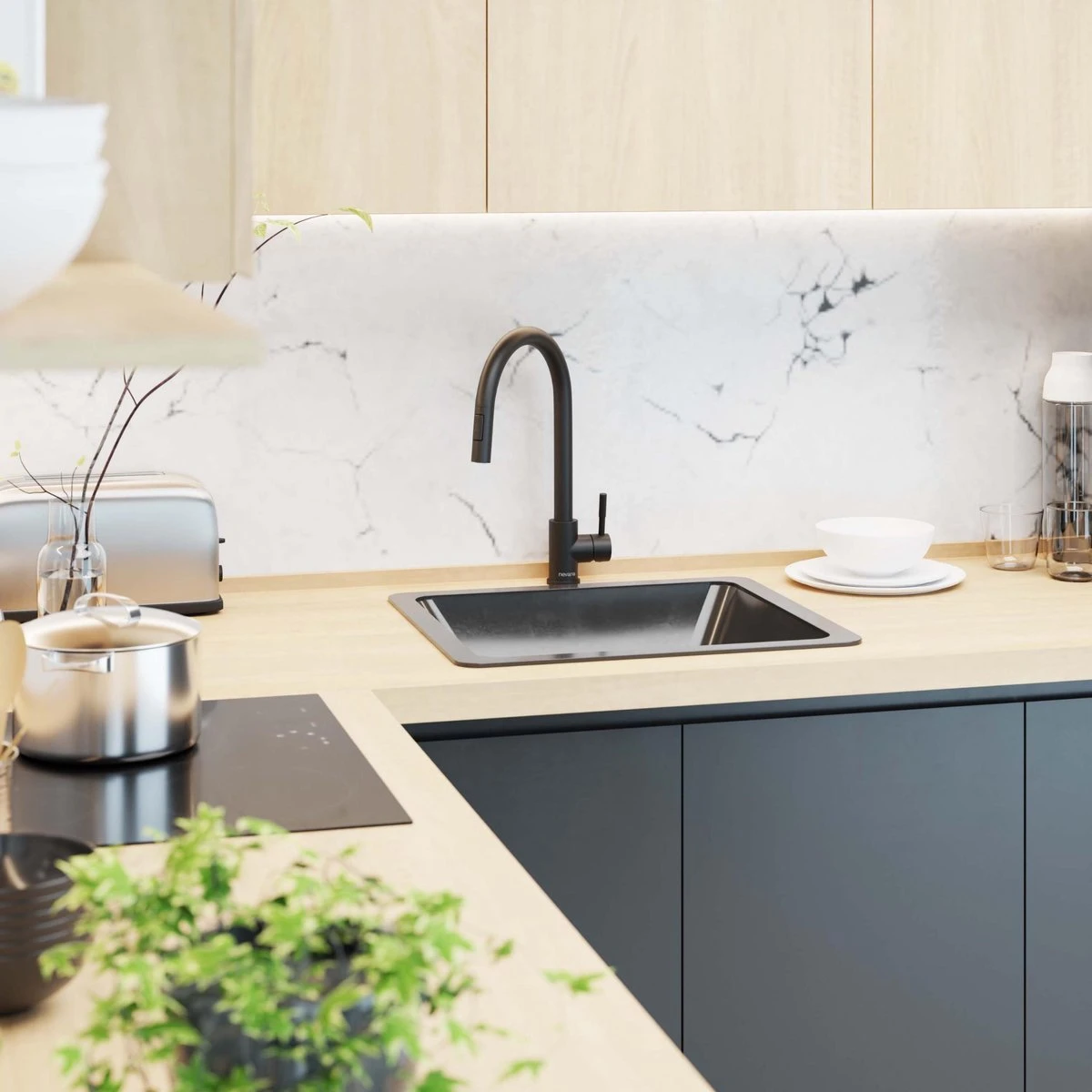 Keukenkraan Met Uittrekbare Uitloop - Handdouche - Uittrekbaar - Mengkraan - Zwart - RVS 10 Keukenkraan Met Uittrekbare Uitloop - Handdouche - Uittrekbaar - Mengkraan - Zwart - RVS - Afbeelding 8