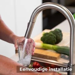 Mizzo Trigo Keukenkraan Met Uittrekbare Handdouche - Hoge Mengkraan 44 Cm - Mat - RVS -WerkPro Verkoopwinkel 1200x1200 966