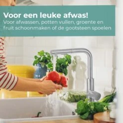 RVS Keukenkraan Met Uittrekbare Handdouche - Mengkraan Met Uittrekbare Uitloop - Design Kraan Van Mizzo Design -WerkPro Verkoopwinkel 1200x1200 972