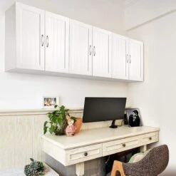 FURNIBELLA - Hangkast Met 2 Deuren, Badkamerkast, Keukenkast, Wandkast, Medicijnkast, Wit -WerkPro Verkoopwinkel 1200x1200 980