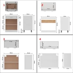 Decoways - 4-delige Keukenkastenset Spaanplaat Hoogglans Wit -WerkPro Verkoopwinkel 1200x1200 990
