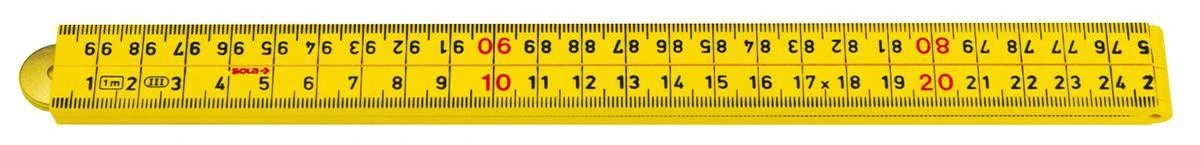 Sola Timmermansduimstok Kunststof 1m 4dlg. Geel 3081017 8 Sola Timmermansduimstok Kunststof 1m 4dlg. Geel 3081017 - Afbeelding 6