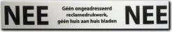 Merkloos Promessa-Design – Brievenbussticker Nee Nee Aluminium