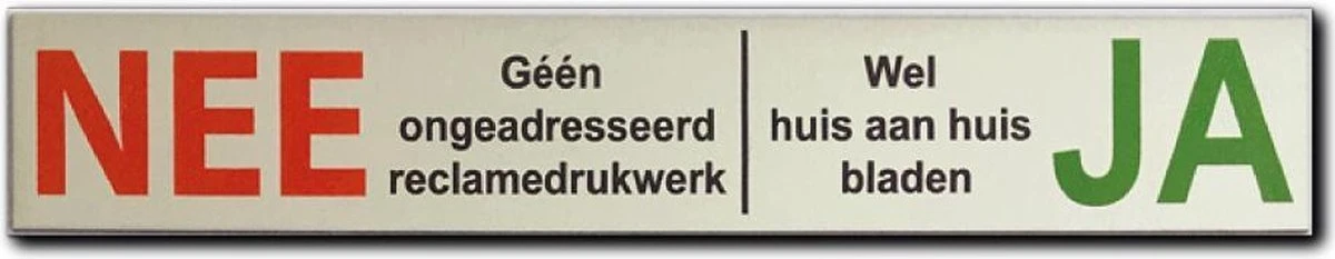 Nee Ja Sticker - Brievenbussticker Nee Ja Kleur - 150 X 25 X 1 Mm - Promessa-Design. 3 Nee Ja Sticker - Brievenbussticker Nee Ja Kleur - 150 X 25 X 1 Mm - Promessa-Design.