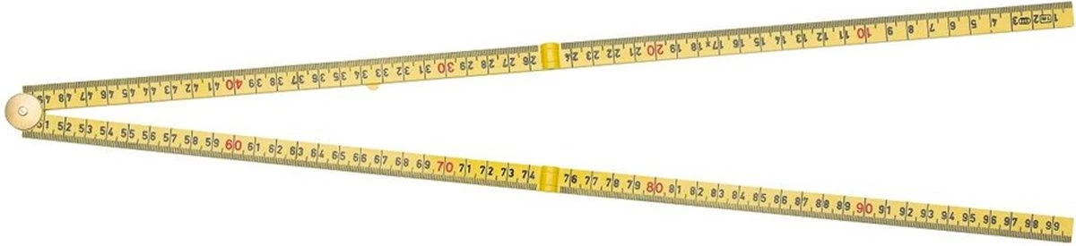 Sola Timmermansduimstok Kunststof 1m 4dlg. Geel 3081017 4 Sola Timmermansduimstok Kunststof 1m 4dlg. Geel 3081017 - Afbeelding 2