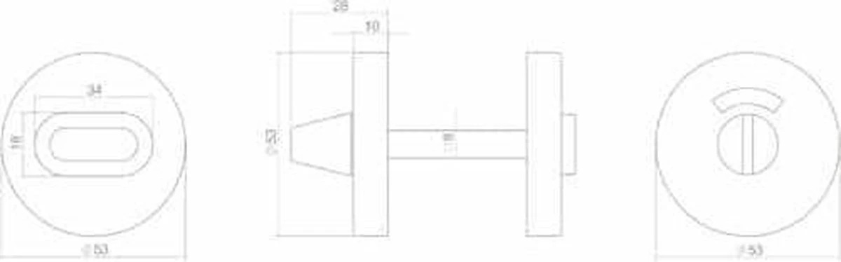Intersteel Rozet Toilet-/badkamersluiting Rond Verdekt Metaal Rvs Mat Zwart 4 Intersteel Rozet Toilet-/badkamersluiting Rond Verdekt Metaal Rvs Mat Zwart - Afbeelding 2