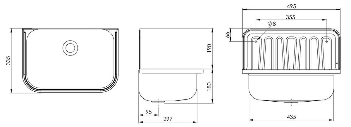 Uitstortgootsteen Zwart 495x340 Mm 4 Uitstortgootsteen Zwart 495x340 Mm - Afbeelding 2