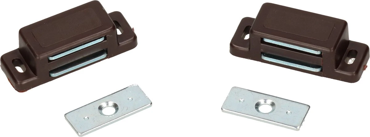 Merkloos 2x Stuks Magneetsnapper / Magneetsnappers Met Metalen Sluitplaat - Bruin - Deurstoppers / Deurvastzetters / Magneetbevestiging 8 Merkloos 2x Stuks Magneetsnapper / Magneetsnappers Met Metalen Sluitplaat - Bruin - Deurstoppers / Deurvastzetters / Magneetbevestiging - Afbeelding 6