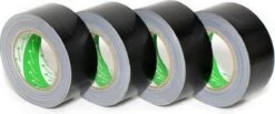 Nichiban Gaffa / Duct Tape 50mm X 25m Zwart - 4 Rollen