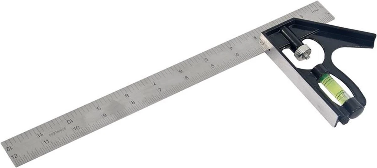 Benson Combinatie Winkelhaak - 45 En 90 Graden - 300 Mm 3 Benson Combinatie Winkelhaak - 45 En 90 Graden - 300 Mm