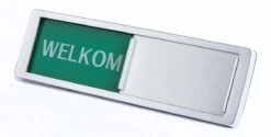 Welkom - Niet Storen Schuifbordje - Hoge Kwaliteit - Aluminium Look - 17,5 Cm X 5 Cm X 0,6 Cm - Promessa Design Schuifborden. -WerkPro Verkoopwinkel 1200x606 6