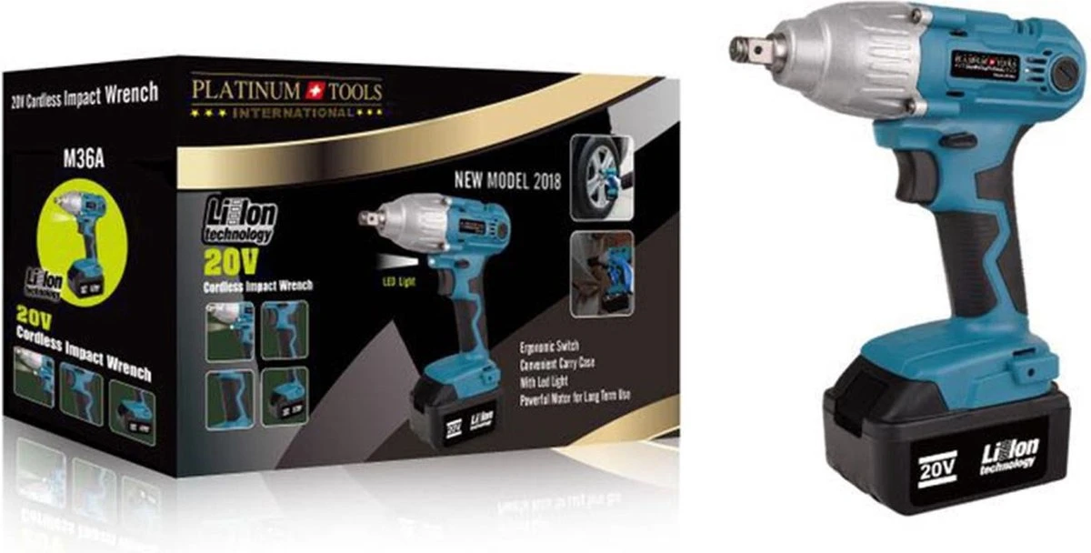 Deutsche Stahl Slagmoersleutel - Slagmoersleutel Met 2 Accu - Draadloos - Elektrische Moersleutel - Draadloos Slagschroevendraaier - Gereedschap - Impact Wrench Met LED - 20V - Incl. 4-delige Doppenset En Opbergkoffer - Blauw 16 Deutsche Stahl Slagmoersleutel - Slagmoersleutel Met 2 Accu - Draadloos - Elektrische Moersleutel - Draadloos Slagschroevendraaier - Gereedschap - Impact Wrench Met LED - 20V - Incl. 4-delige Doppenset En Opbergkoffer - Blauw - Afbeelding 14