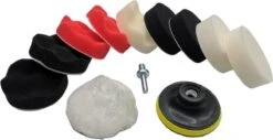Polijstset Van Ø80 Mm 12 Delige Polijstschijven Set Met Velcro Steunschijf M10 Aansluiting Voor Polijstmachine En Boormachine Adapter Voor O.a. Auto En Koplampen