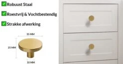 Kastknoppen Goud | 2 Stuks - Meubelknop - Deurknop Staal - Handgreep 12 Kastknoppen Goud | 2 Stuks - Meubelknop - Deurknop Staal - Handgreep -WerkPro Verkoopwinkel 1200x620 3