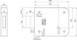 Nemef 91/11 - Opleg Deurslot - Voor Buiten - En Binnendeuren - Doornmaat 70mm - Met Sluitplaat - Met 2 Sleutels -WerkPro Verkoopwinkel 1200x622 3