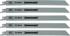 Silverline Reciprozaagbladen Voor Hout, 5 Delig HCS, 5 Tpi, 240 Mm