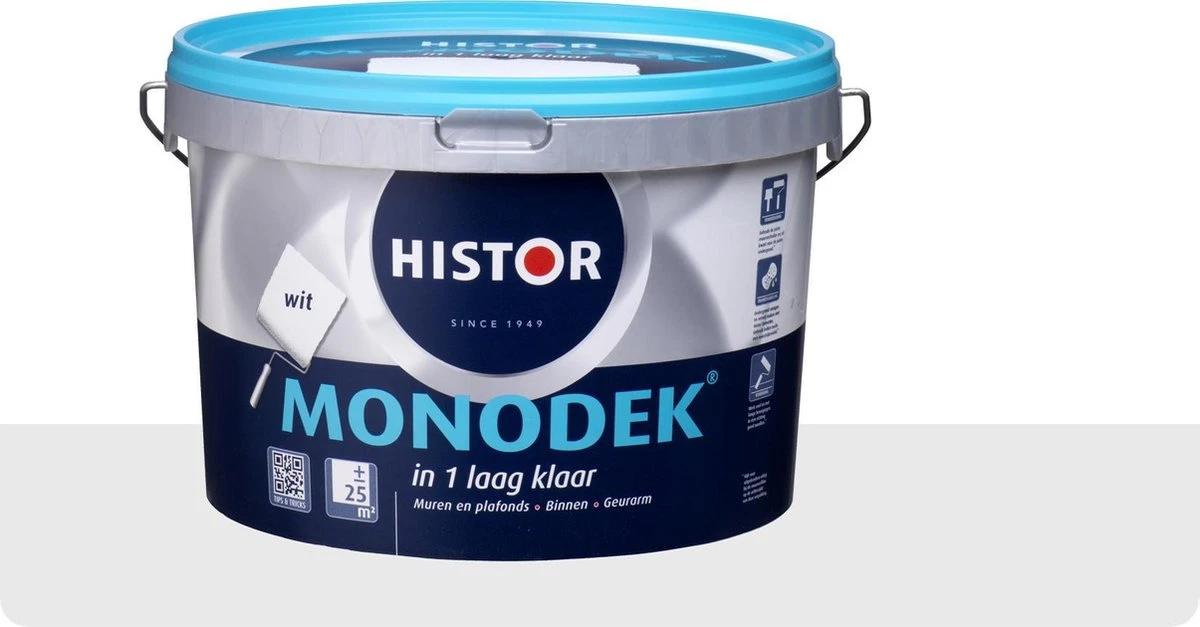 Histor Monodek Muurverf - 2,5 Liter - Wit 3 Histor Monodek Muurverf - 2,5 Liter - Wit
